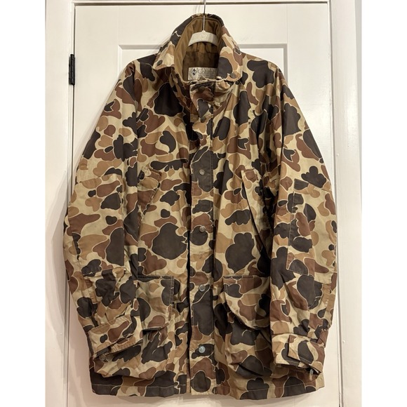 Vintage Columbia Sportswear Men's XL Omni-Tech Camouflage Duck Hunting Jacket